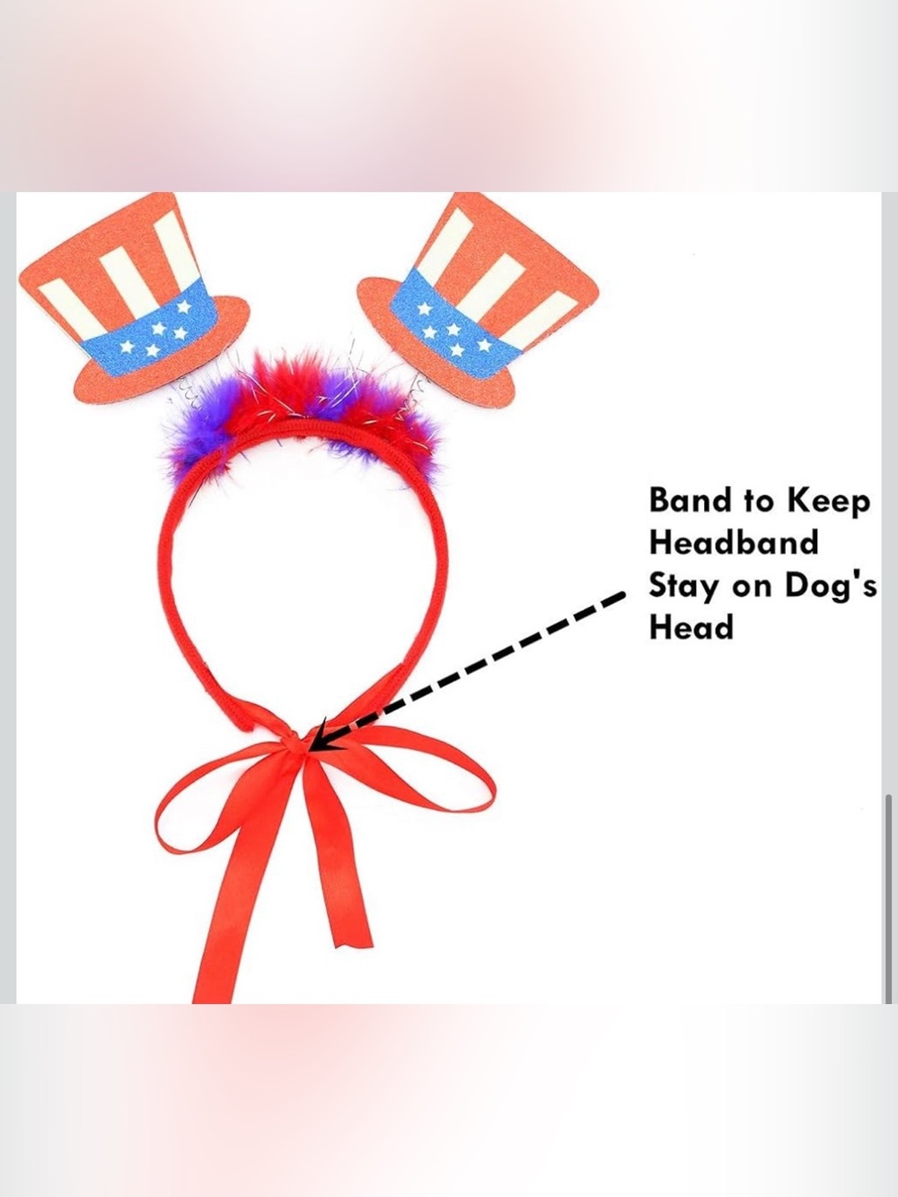 Patriotic 4th of July Dog Headband – Uncle Sam Top Hat Boppers